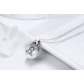 Crown Pearl Pendant Women Silver Necklace Jewelry